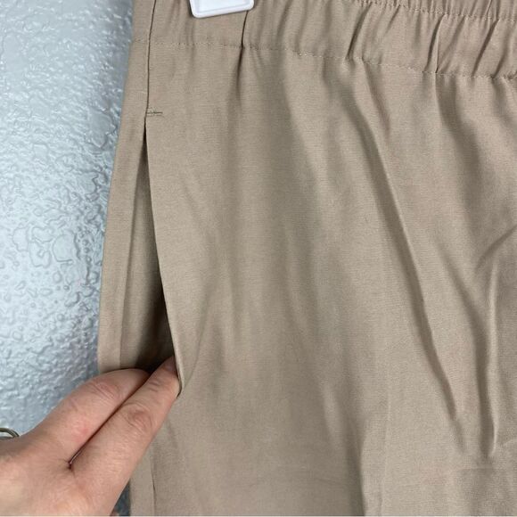 Zara Womens Elastic Waist Straight Leg Pull-On Trouser Pants Tan Medium NWT - Picture 4 of 11